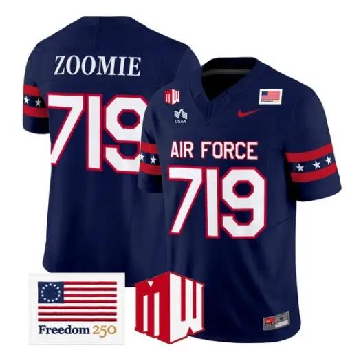 Zoomie Jersey #719 Air Force Falcons 2026 Freedom 250 Vapor Stitched - Top Design Fan Zoomie Jersey #719 Air Force Falcons 2026 Freedom 250 Vapor Stitched