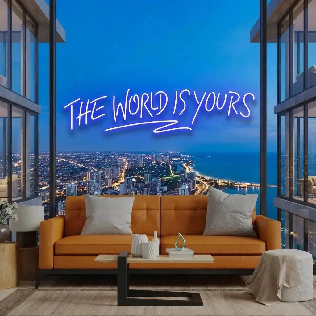The World Is Yours Led Neon Sign Light - Upbeat Your Life by VN339