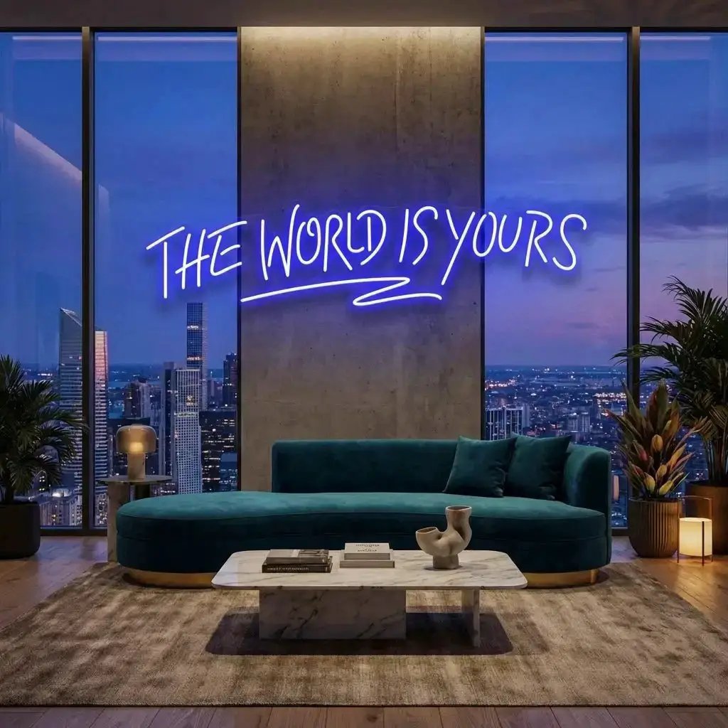 The World Is Yours Led Neon Sign Light - Upbeat Your Life by VN339