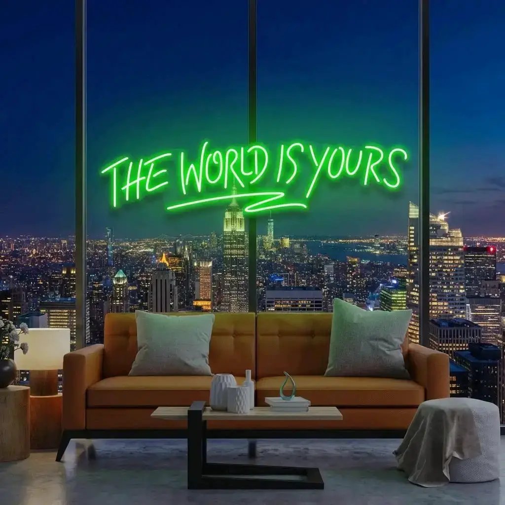 The World Is Yours Led Neon Sign Light - Upbeat Your Life by VN339