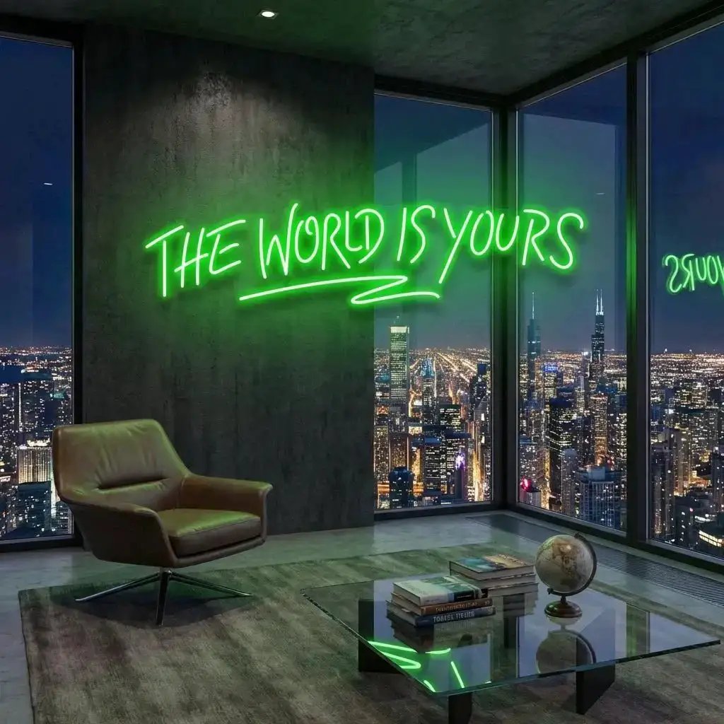 The World Is Yours Led Neon Sign Light - Upbeat Your Life by VN339