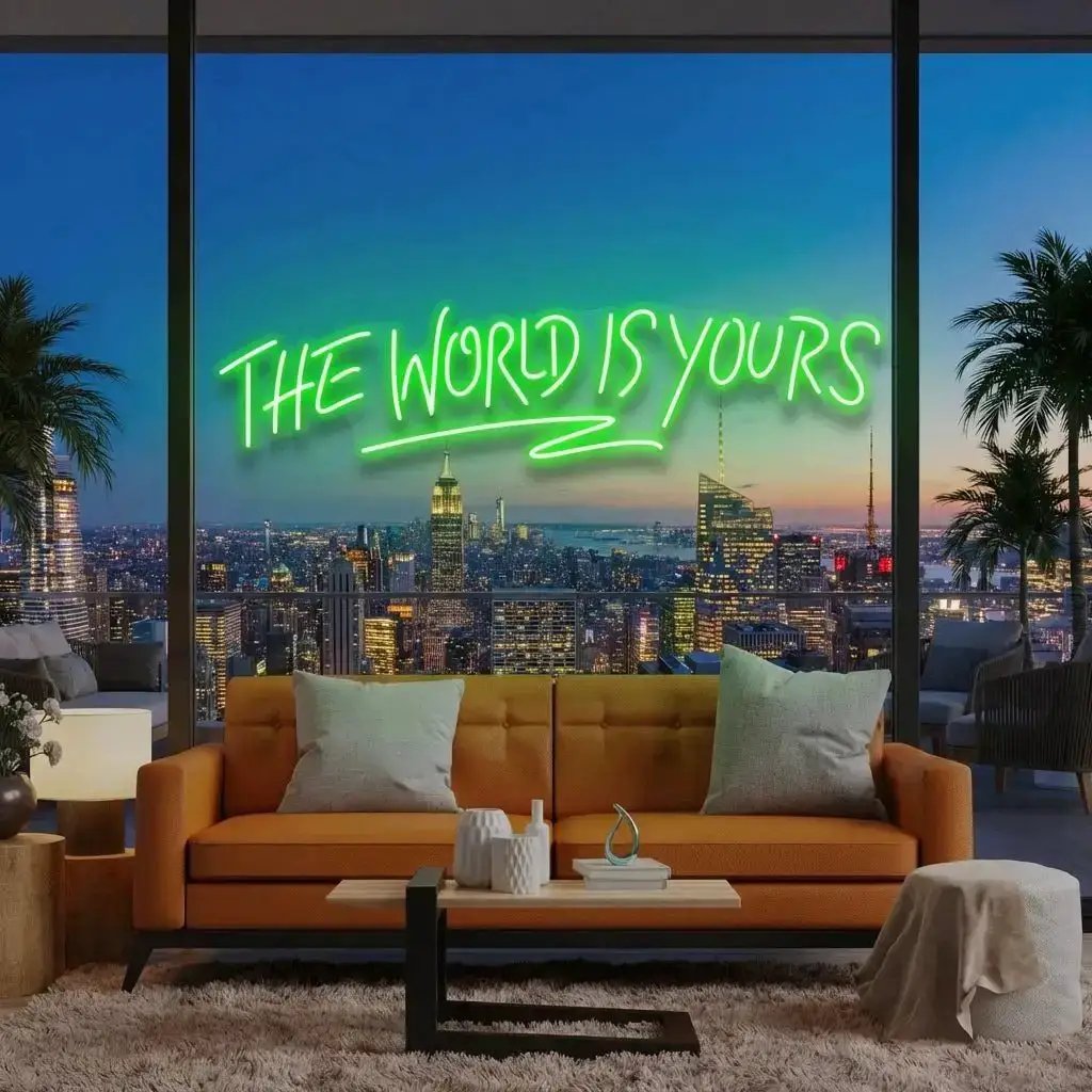 The World Is Yours Led Neon Sign Light - Upbeat Your Life by VN339