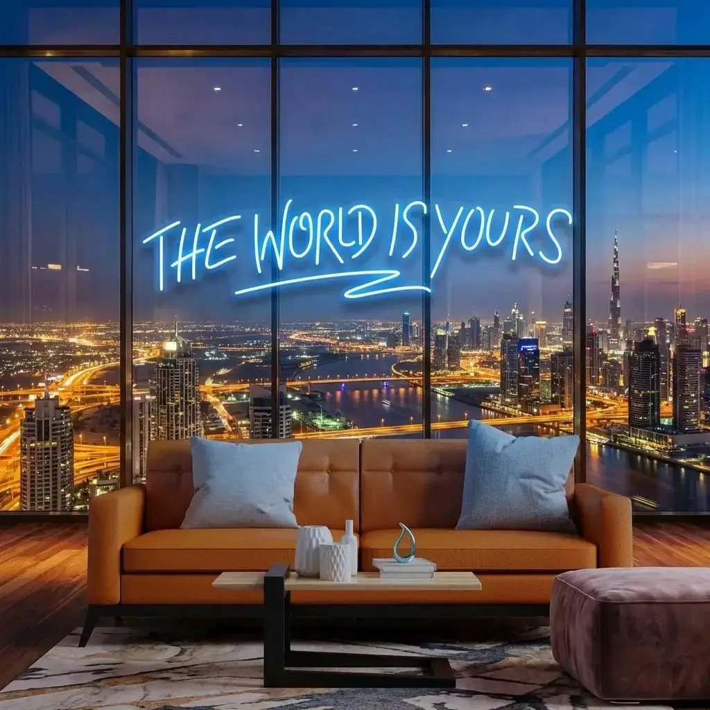 The World Is Yours Led Neon Sign Light - Upbeat Your Life by VN339
