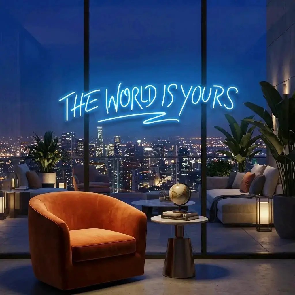 The World Is Yours Led Neon Sign Light - Upbeat Your Life by VN339