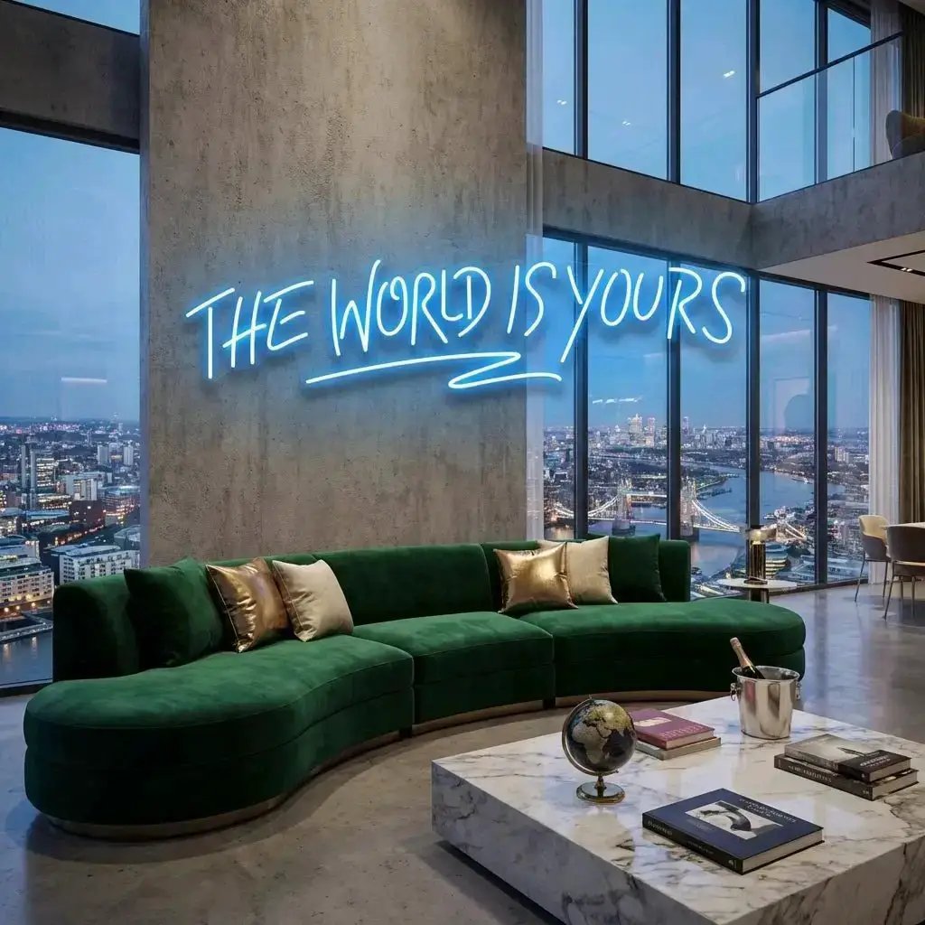 The World Is Yours Led Neon Sign Light - Upbeat Your Life by VN339