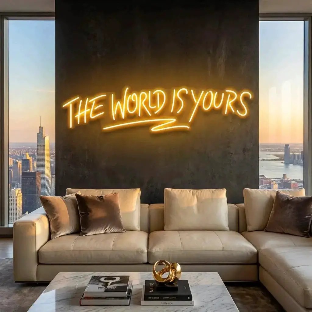 The World Is Yours Led Neon Sign Light - Upbeat Your Life by VN339