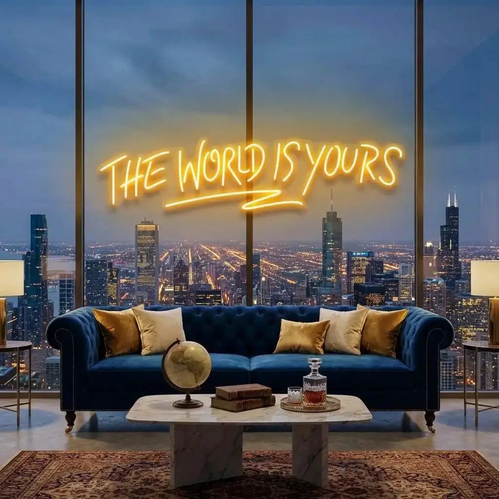 The World Is Yours Led Neon Sign Light - Upbeat Your Life by VN339
