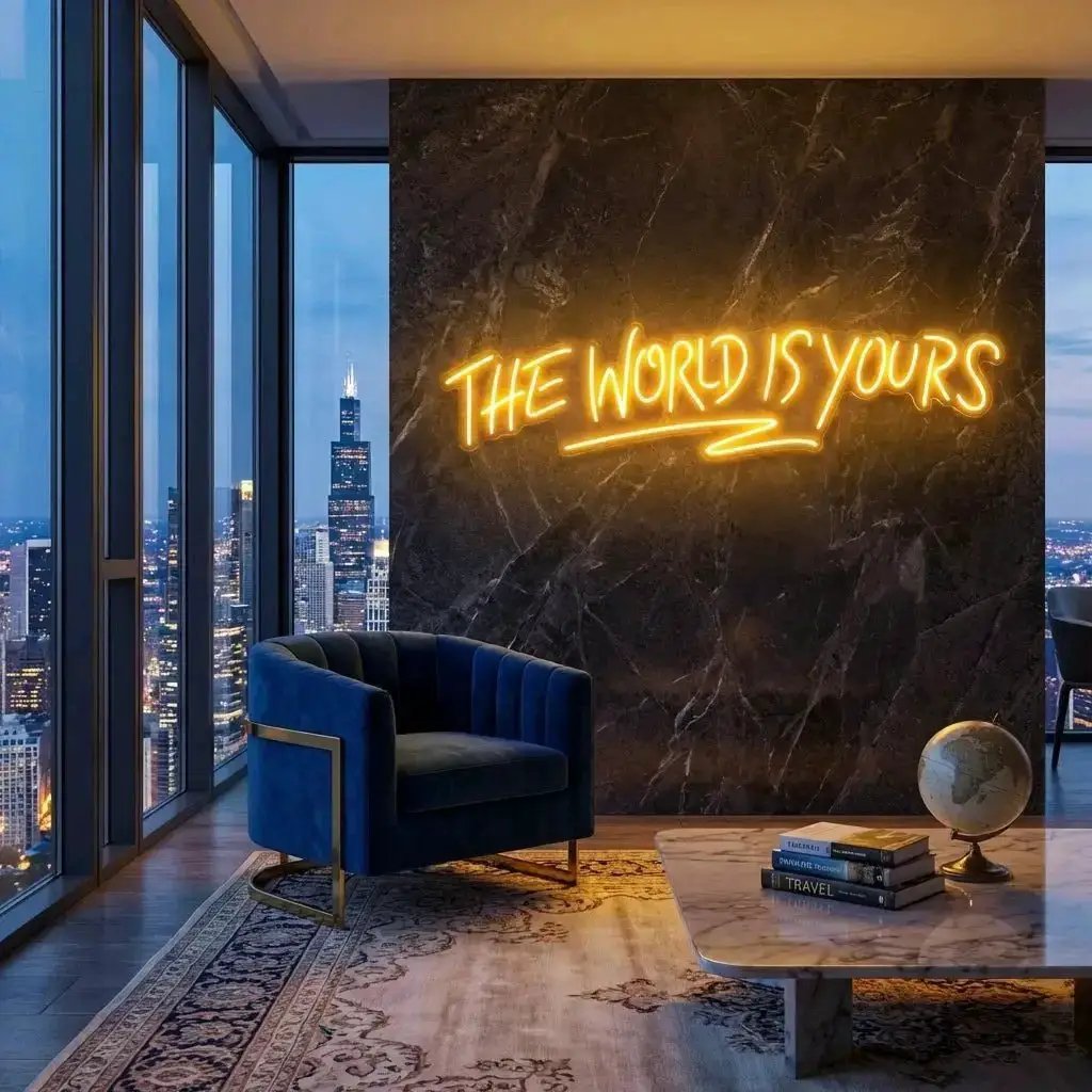 The World Is Yours Led Neon Sign Light - Upbeat Your Life by VN339