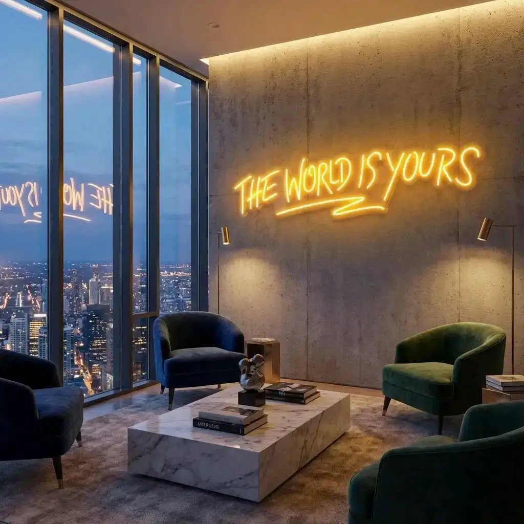 The World Is Yours Led Neon Sign Light - Upbeat Your Life by VN339