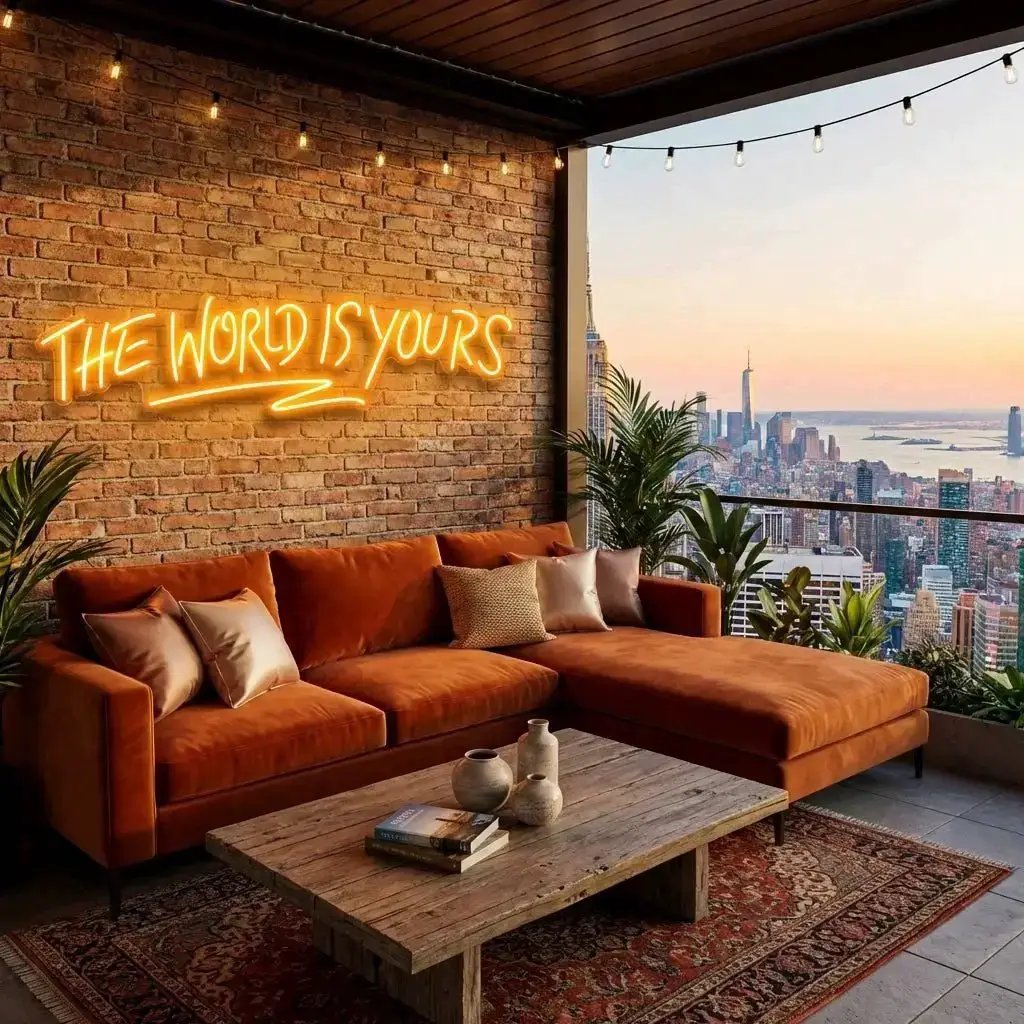 The World Is Yours Led Neon Sign Light - Upbeat Your Life by VN339