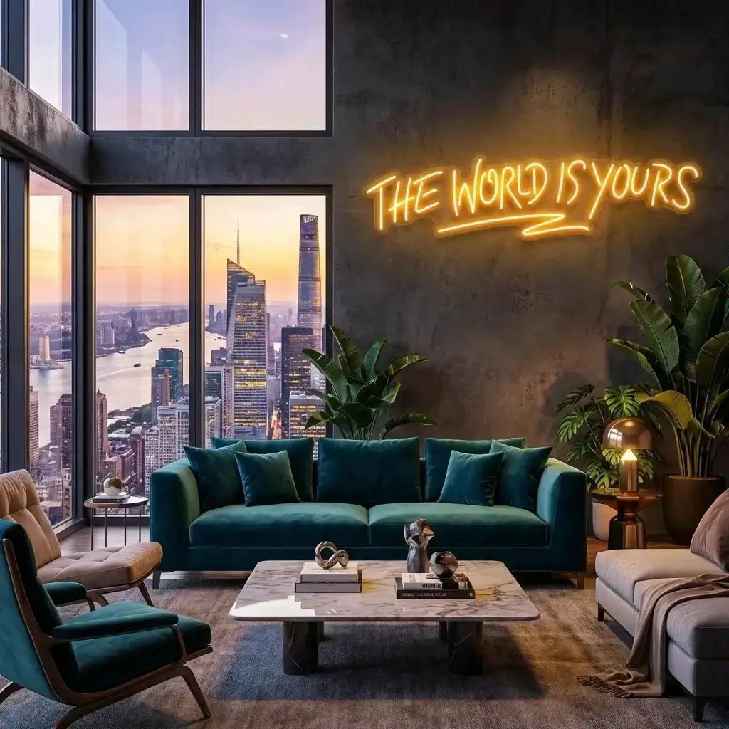 The World Is Yours Led Neon Sign Light - Upbeat Your Life by VN339