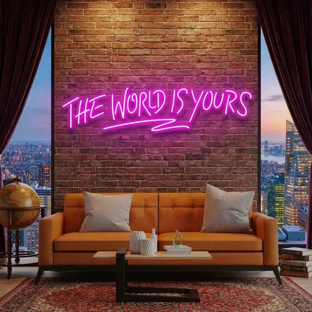 The World Is Yours Led Neon Sign Light - Upbeat Your Life by VN339