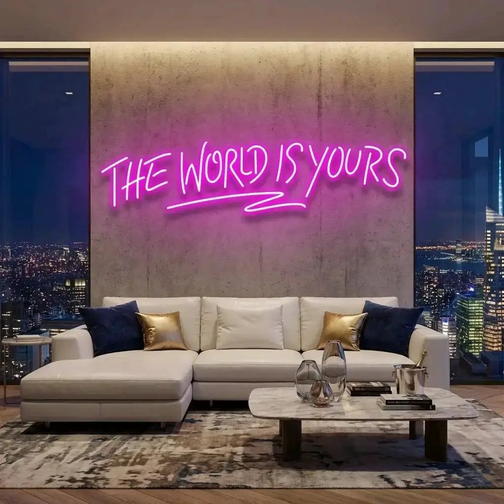 The World Is Yours Led Neon Sign Light - Upbeat Your Life by VN339