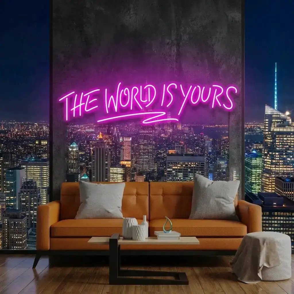 The World Is Yours Led Neon Sign Light - Upbeat Your Life by VN339