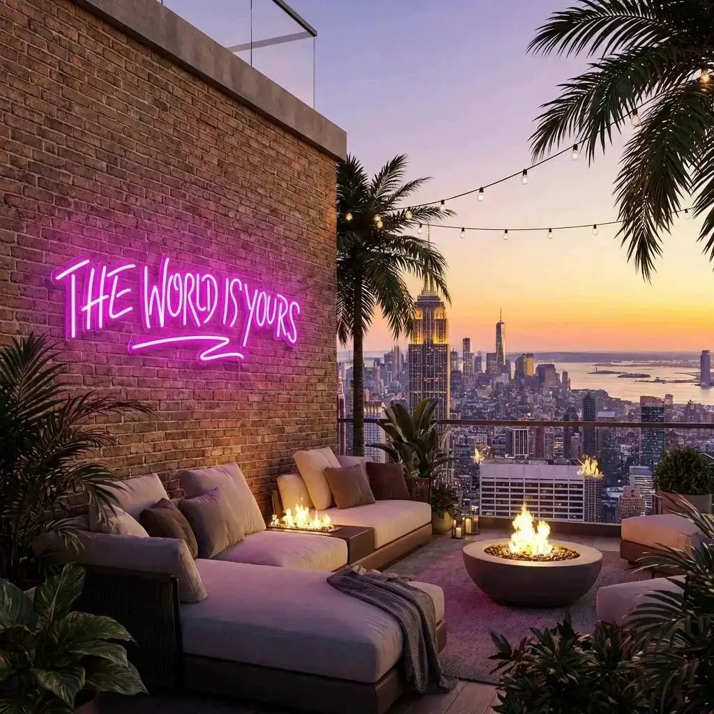 The World Is Yours Led Neon Sign Light - Upbeat Your Life by VN339