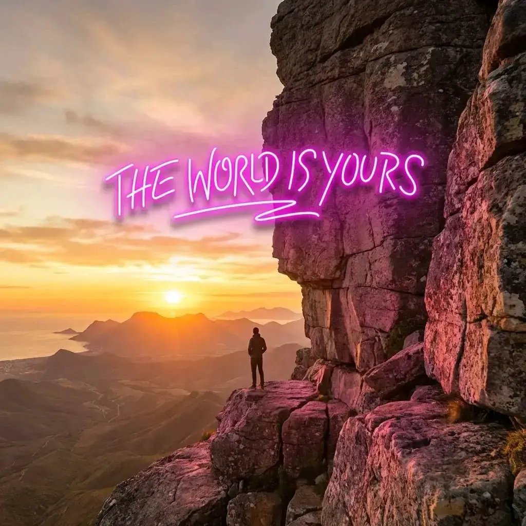 The World Is Yours Led Neon Sign Light - Upbeat Your Life by VN339
