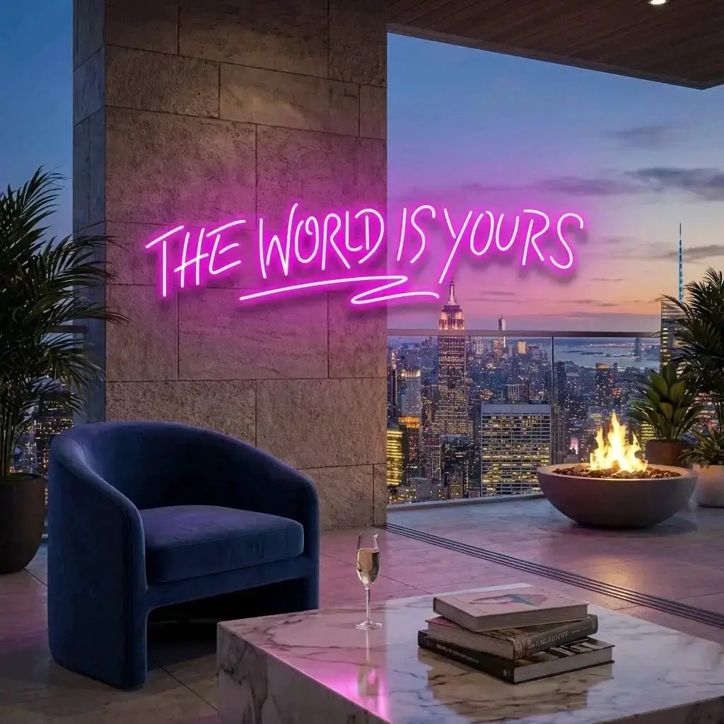 The World Is Yours Led Neon Sign Light - Upbeat Your Life by VN339