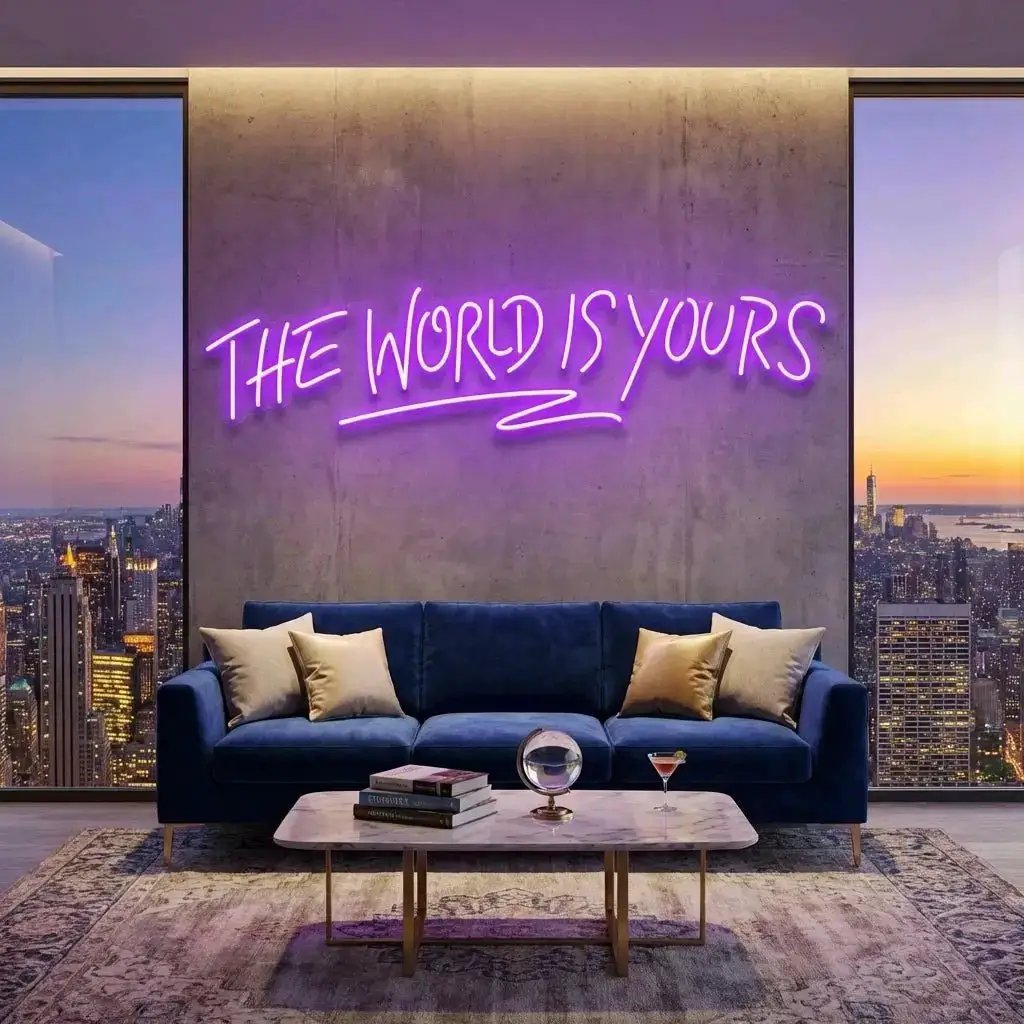 The World Is Yours Led Neon Sign Light - Upbeat Your Life by VN339