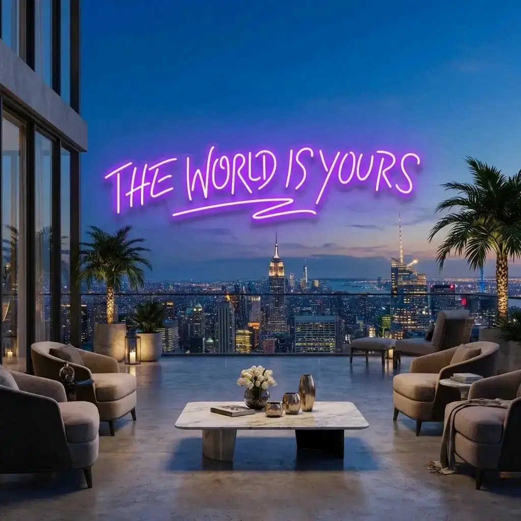 The World Is Yours Led Neon Sign Light - Upbeat Your Life by VN339