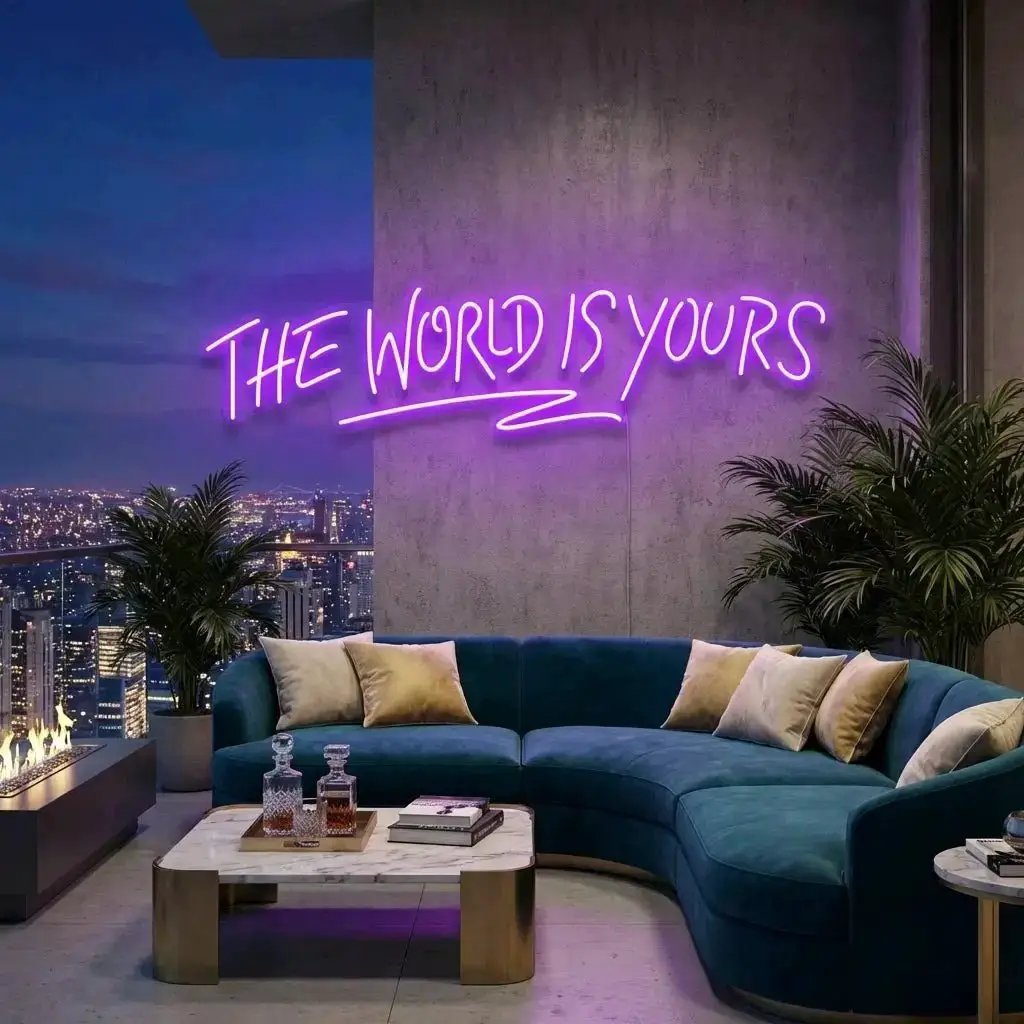 The World Is Yours Led Neon Sign Light - Upbeat Your Life by VN339