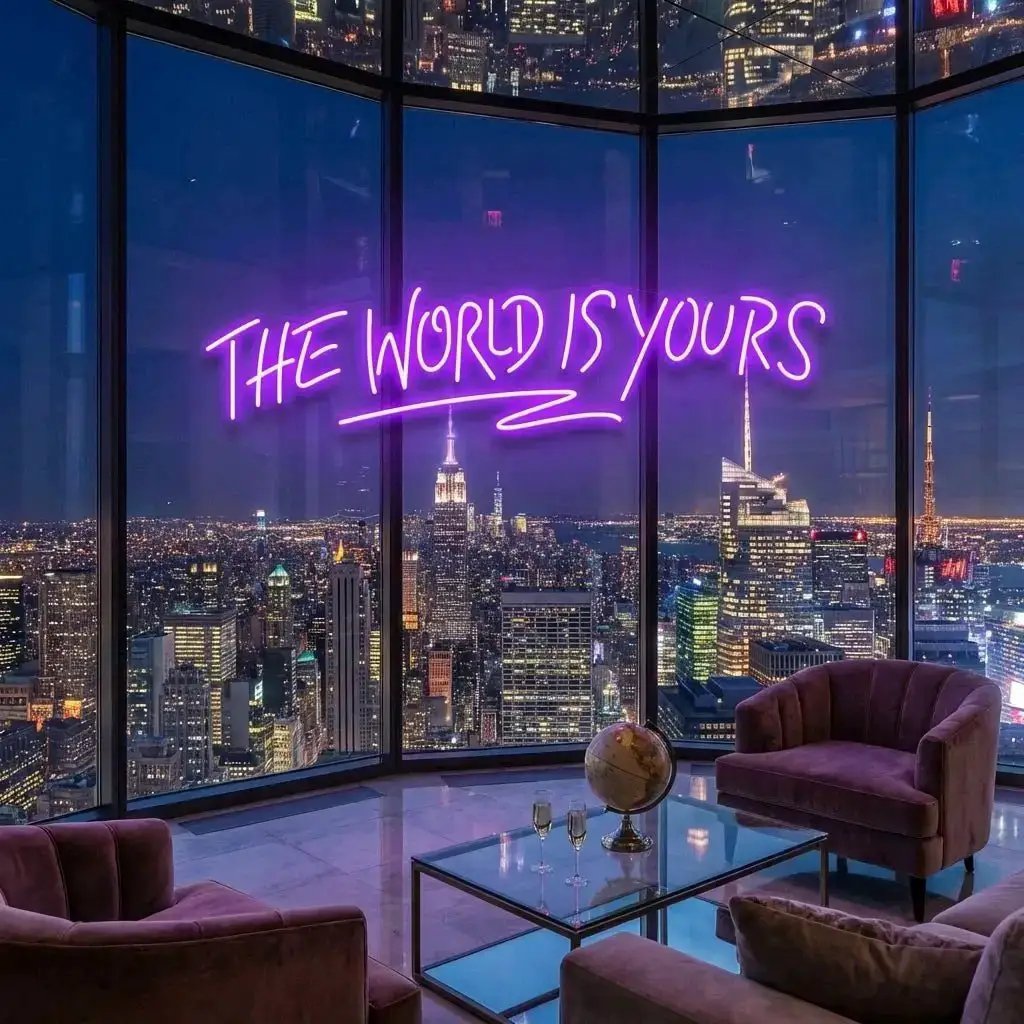 The World Is Yours Led Neon Sign Light - Upbeat Your Life by VN339