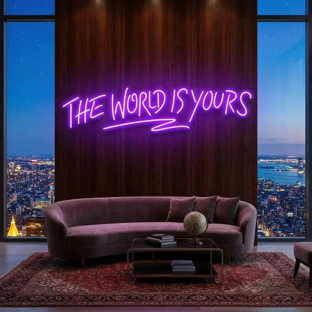 The World Is Yours Led Neon Sign Light - Upbeat Your Life by VN339