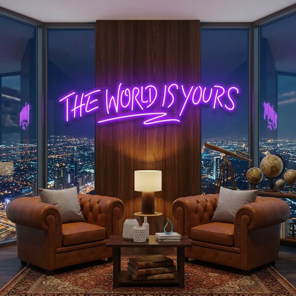 The World Is Yours Led Neon Sign Light - Upbeat Your Life by VN339