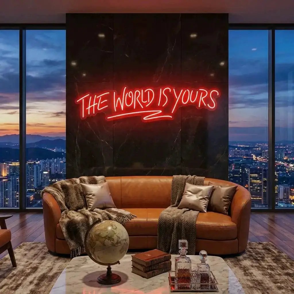 The World Is Yours Led Neon Sign Light - Upbeat Your Life by VN339