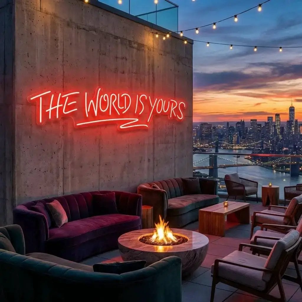The World Is Yours Led Neon Sign Light - Upbeat Your Life by VN339