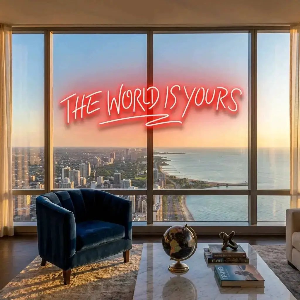 The World Is Yours Led Neon Sign Light - Upbeat Your Life by VN339
