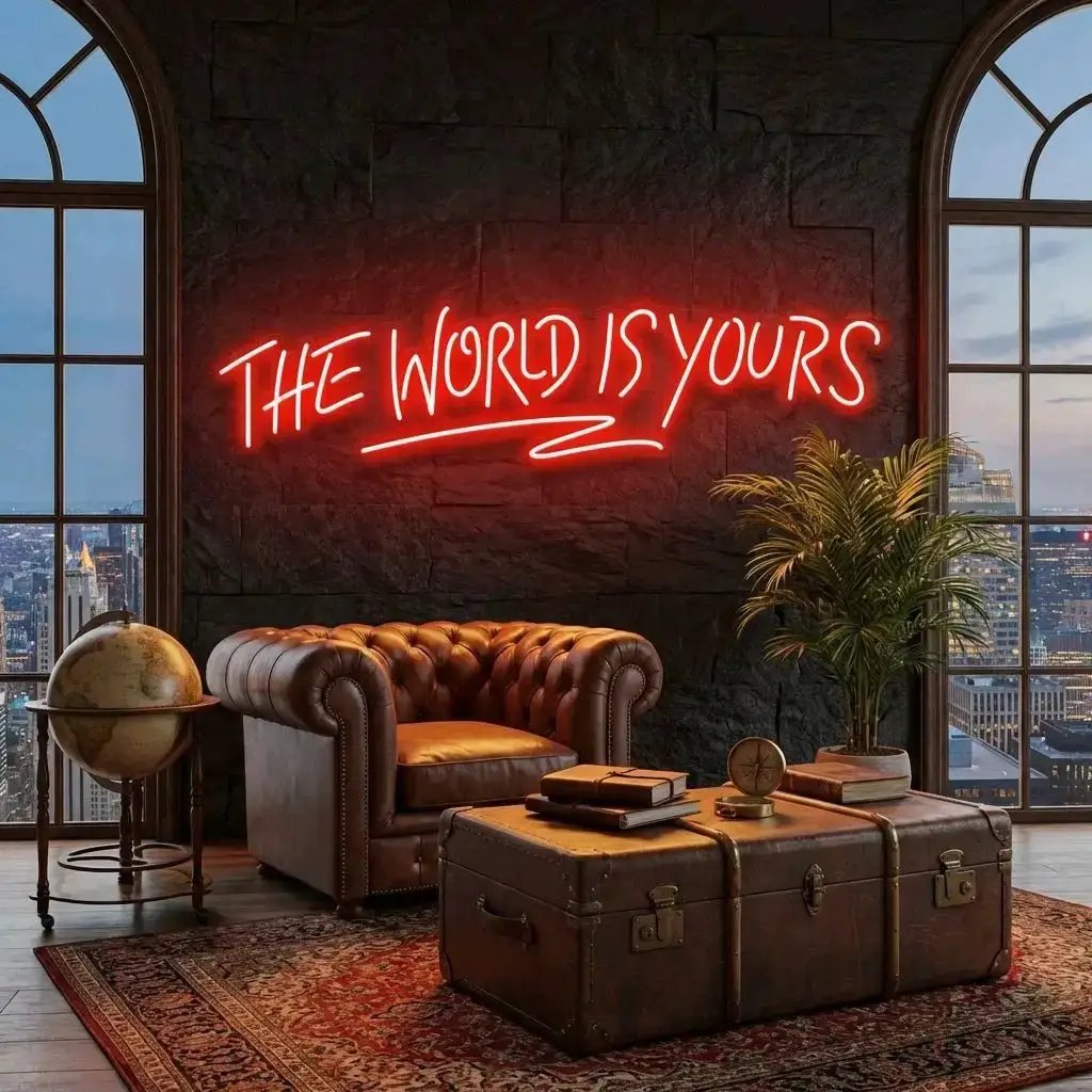 The World Is Yours Led Neon Sign Light - Upbeat Your Life by VN339