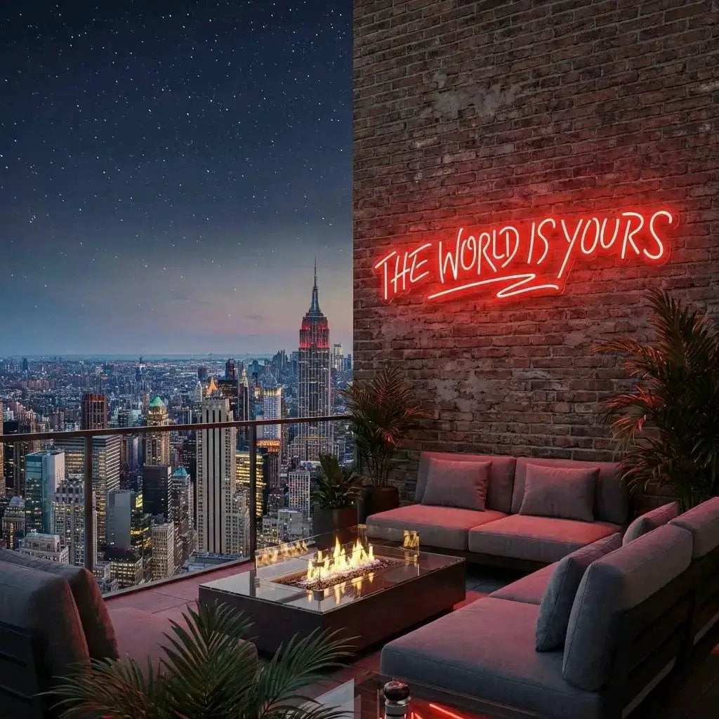 The World Is Yours Led Neon Sign Light - Upbeat Your Life by VN339