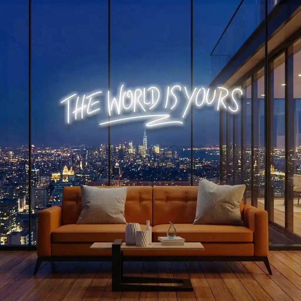 The World Is Yours Led Neon Sign Light - Upbeat Your Life by VN339