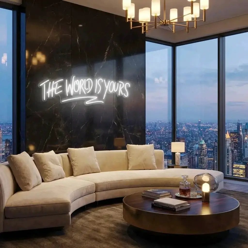 The World Is Yours Led Neon Sign Light - Upbeat Your Life by VN339