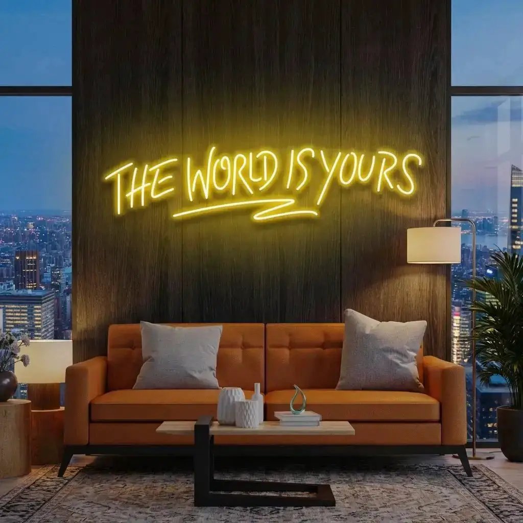 The World Is Yours Led Neon Sign Light - Upbeat Your Life by VN339