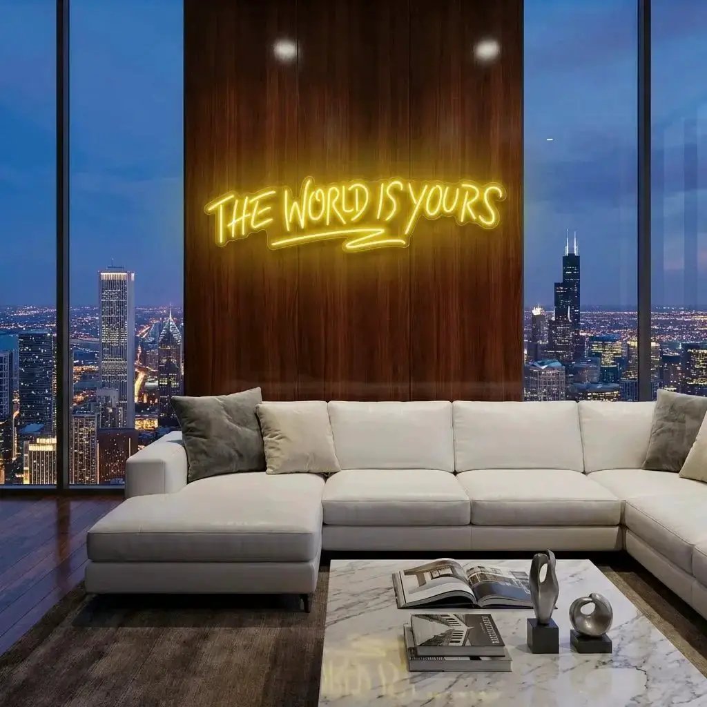 The World Is Yours Led Neon Sign Light - Upbeat Your Life by VN339