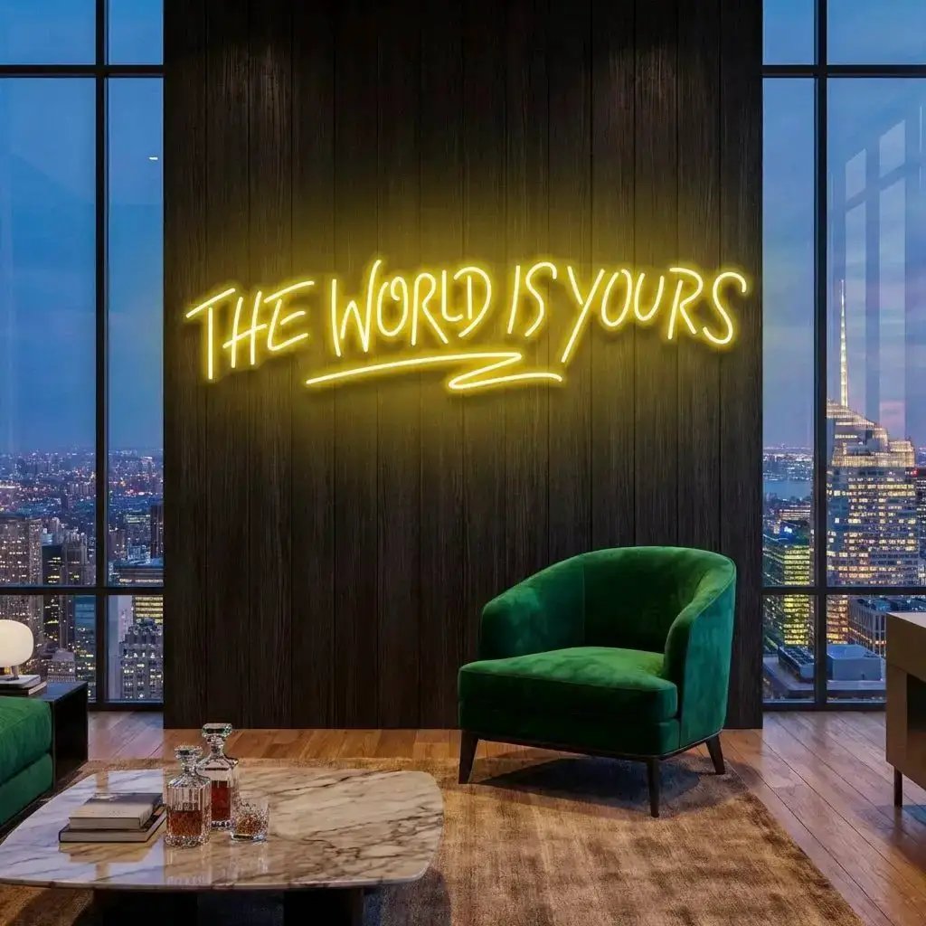 The World Is Yours Led Neon Sign Light - Upbeat Your Life by VN339