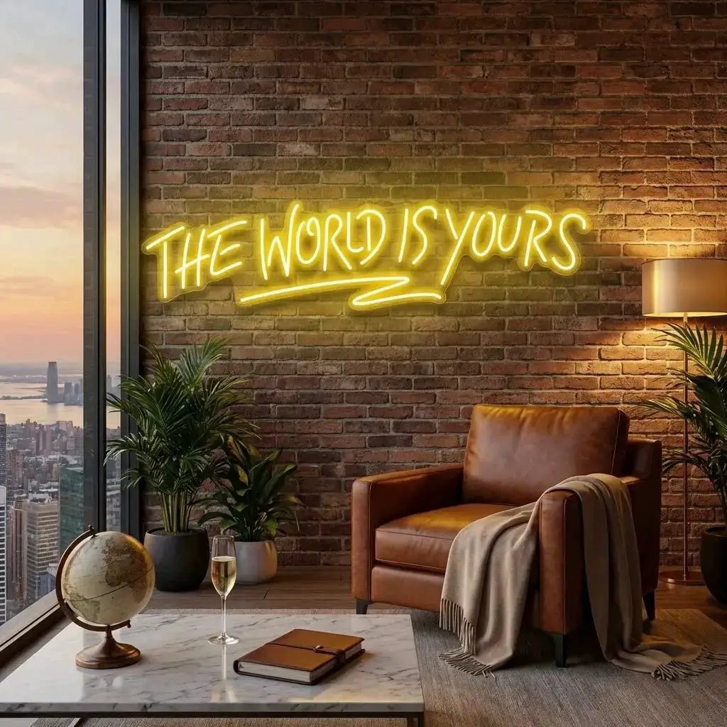 The World Is Yours Led Neon Sign Light - Upbeat Your Life by VN339