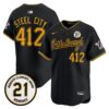Steel City Jersey #412 Pittsburgh Pirates Roberto Clemente Tribute Patch Vapor Premier Limited Stitched