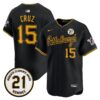 Oneil Cruz Jersey #15 Pittsburgh Pirates Roberto Clemente Tribute Patch Vapor Premier Limited Stitched