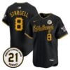 Willie Stargell Jersey #8 Pittsburgh Pirates Roberto Clemente Tribute Patch Vapor Premier Limited Stitched