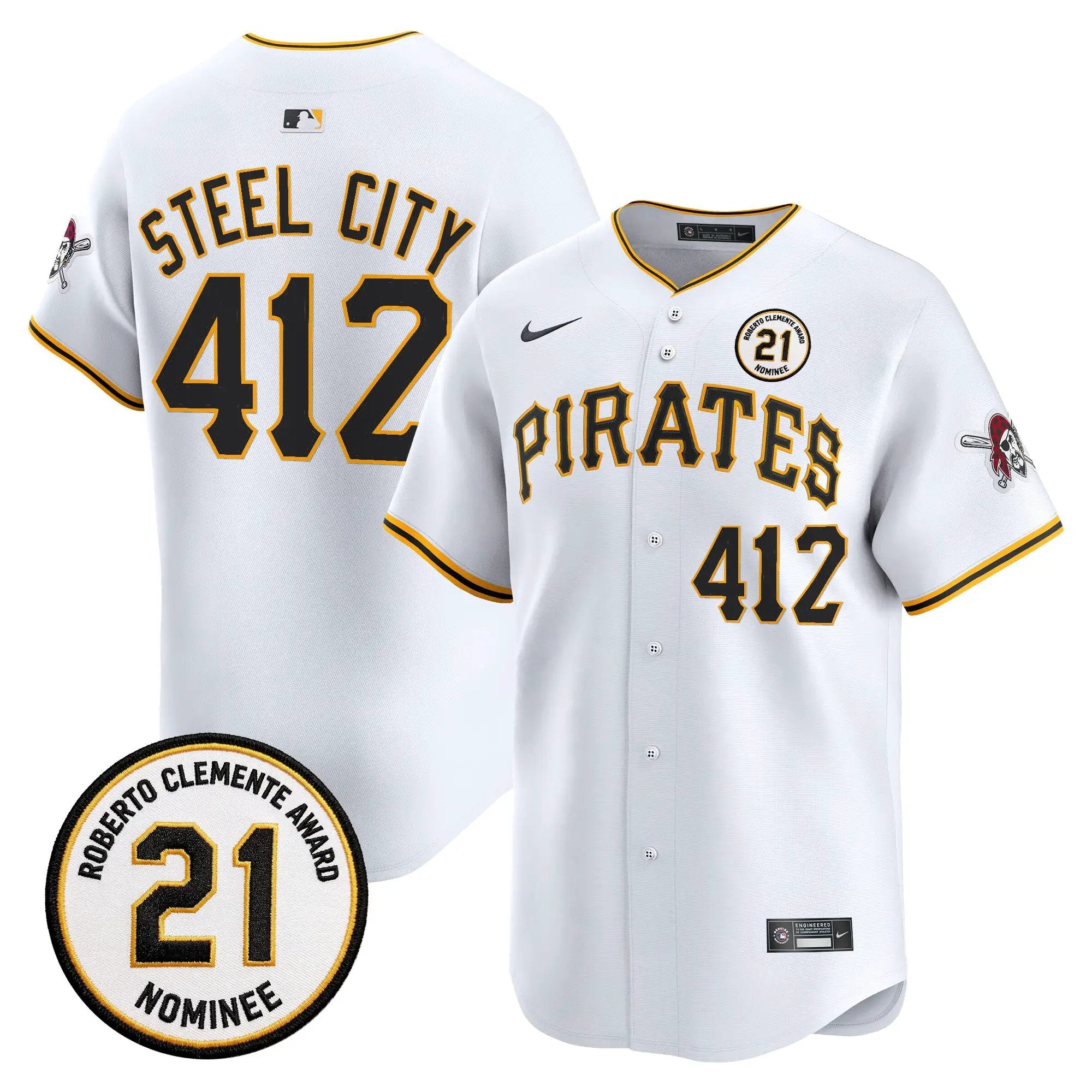 steel-city-jersey-412-pittsburgh-pirates-roberto-clemente-tribute-patch-vapor-premier-limited-stitched-02 - Top Design Fan Steel City Jersey #412 Pittsburgh Pirates Roberto Clemente Tribute Patch Vapor Premier Limited Stitched