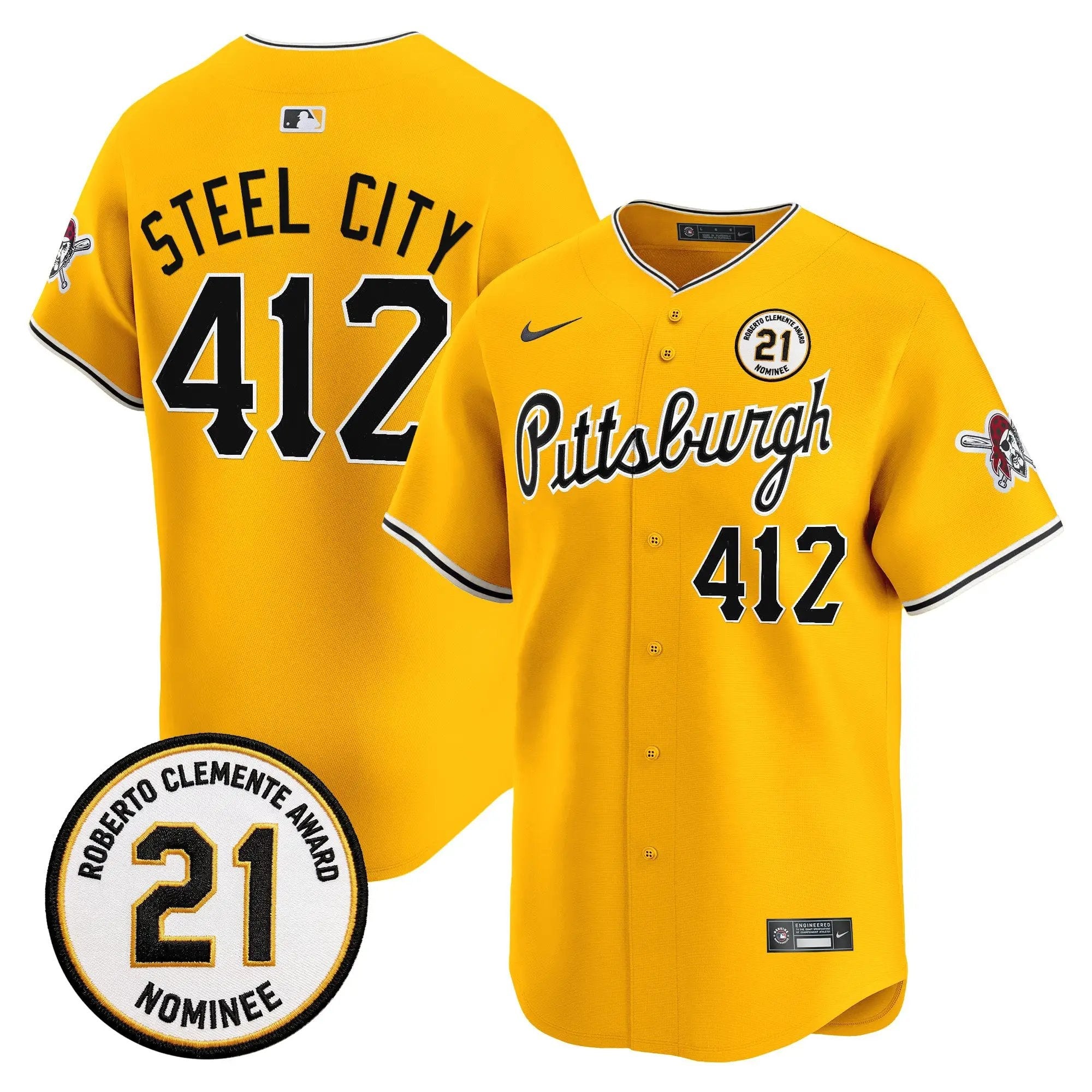 steel-city-jersey-412-pittsburgh-pirates-roberto-clemente-tribute-patch-vapor-premier-limited-stitched-03 - Top Design Fan Steel City Jersey #412 Pittsburgh Pirates Roberto Clemente Tribute Patch Vapor Premier Limited Stitched