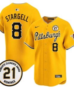 willie-stargell-jersey-8-pittsburgh-pirates-roberto-clemente-tribute-patch-vapor-premier-limited-stitched-03 - Top Design Fan Willie Stargell Jersey #8 Pittsburgh Pirates Roberto Clemente Tribute Patch Vapor Premier Limited Stitched