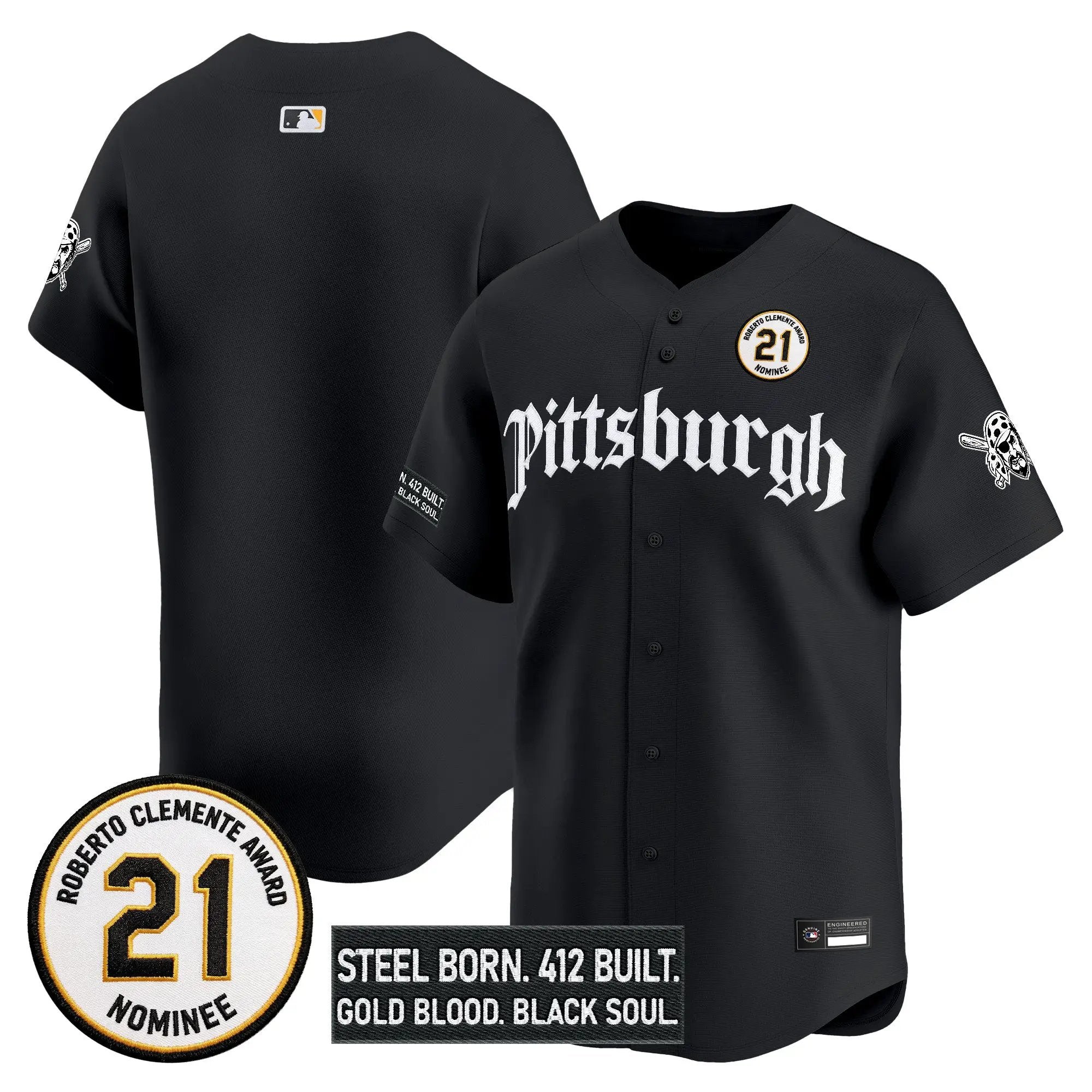 team-jersey-blank-pittsburgh-pirates-roberto-clemente-tribute-patch-vapor-premier-limited-stitched-04 - Top Design Fan Team Jersey Blank Pittsburgh Pirates Roberto Clemente Tribute Patch Vapor Premier Limited Stitched