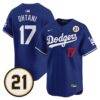 Shohei Ohtani Jersey #17 Los Angeles Dodgers Roberto Clemente Tribute Patch Vapor Premier Limited Stitched