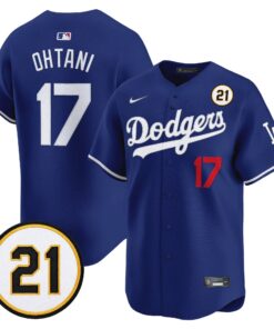 Shohei Ohtani Jersey #17 Los Angeles Dodgers Roberto Clemente Tribute Patch Vapor Premier Limited Stitched