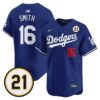 Will Smith Jersey #16 Los Angeles Dodgers Roberto Clemente Tribute Patch Vapor Premier Limited Stitched - Top Design Fan Will Smith Jersey #16 Los Angeles Dodgers Roberto Clemente Tribute Patch Vapor Premier Limited Stitched