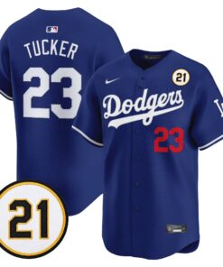 Kyle Tucker Jersey #23 Los Angeles Dodgers Roberto Clemente Tribute Patch Vapor Premier Limited Stitched