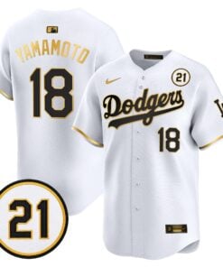 Yamamoto Jersey #18 Los Angeles Dodgers Roberto Clemente Tribute Patch Vapor Premier Limited Stitched